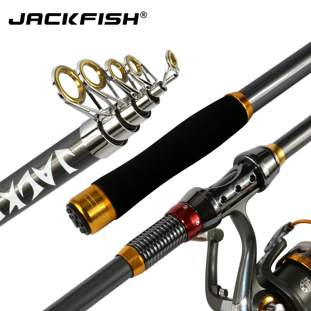 JACKFISH High Quality Carbon Fiber Telescopic Fishing Rod